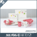 Neue Square 41pcs feinen Porzellan-Dinner-Set, farbige und neue Blumendesign, Abendessen für 6 Personen